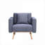 Fauteuil d'appoint 32,5 pouces, tissu en lin gris froid avec ports de charge USB, idéal pour le salon