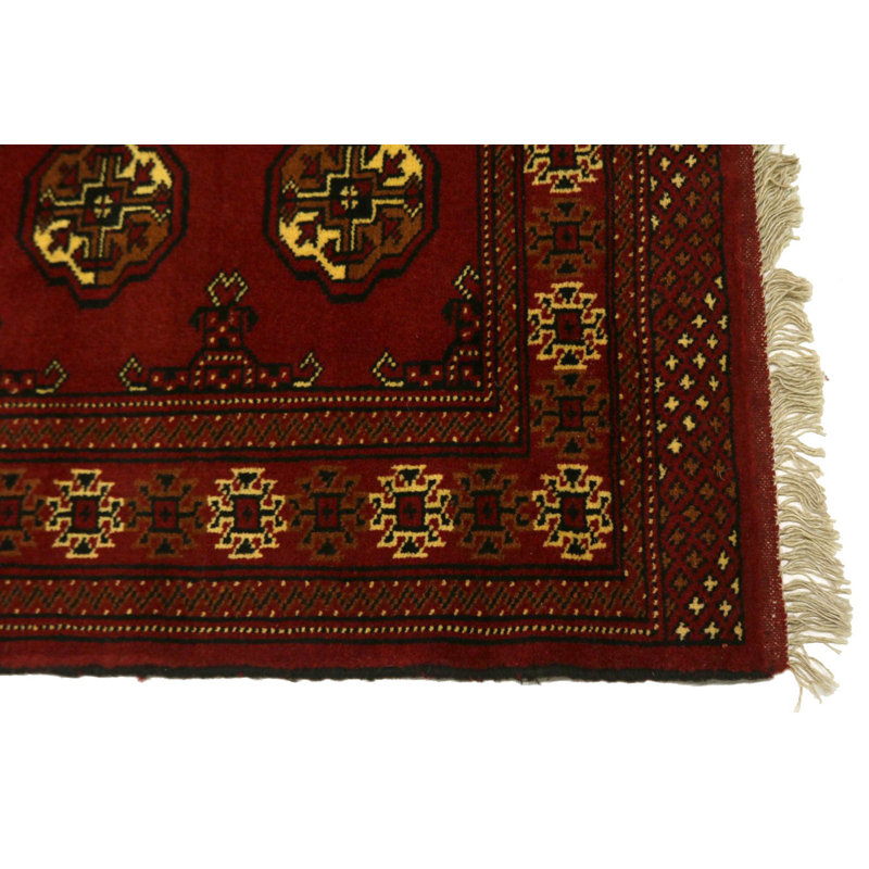 Tapis de couloir unique en laine noué à la main rouge nouvel âge 2 pi 6 po x 9 pi 9 po Pates