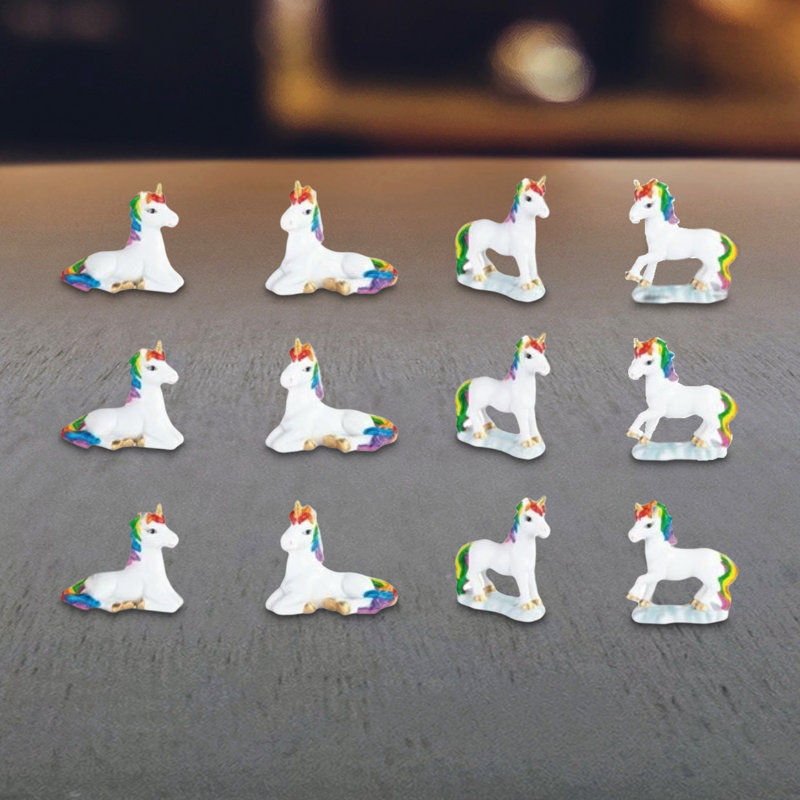 Mini-figurine licorne arc-en-ciel 2 pièces Silloth