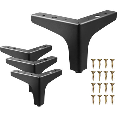 Pieds de meubles en métal durables avec conception en épingle à cheveux triangulaire moderne pour les armoires, les commodes et les projets de bricolage