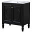 Meuble-lavabo de 30 po avec lavabo, style rétro. Finition noire, bois véritable et construction, lavabo en céramique avec trop-plein, tiroir fonctionnel. Noir, pour-125885552