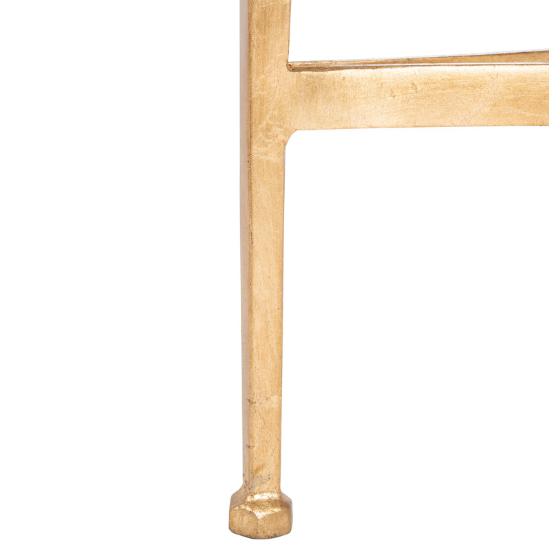 Table de bout en fer et en verre H 23 po Genevieve
