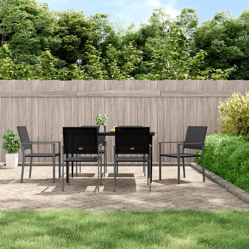 35" H X 21.3" W X 24.6" D Patio Dining Set with Rectangular Table, 55.1" L x 27.6" W x 29.1" H, 4