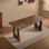 Walnut Rectangular Solid Wood Top with Solid Wood Base Dining Table