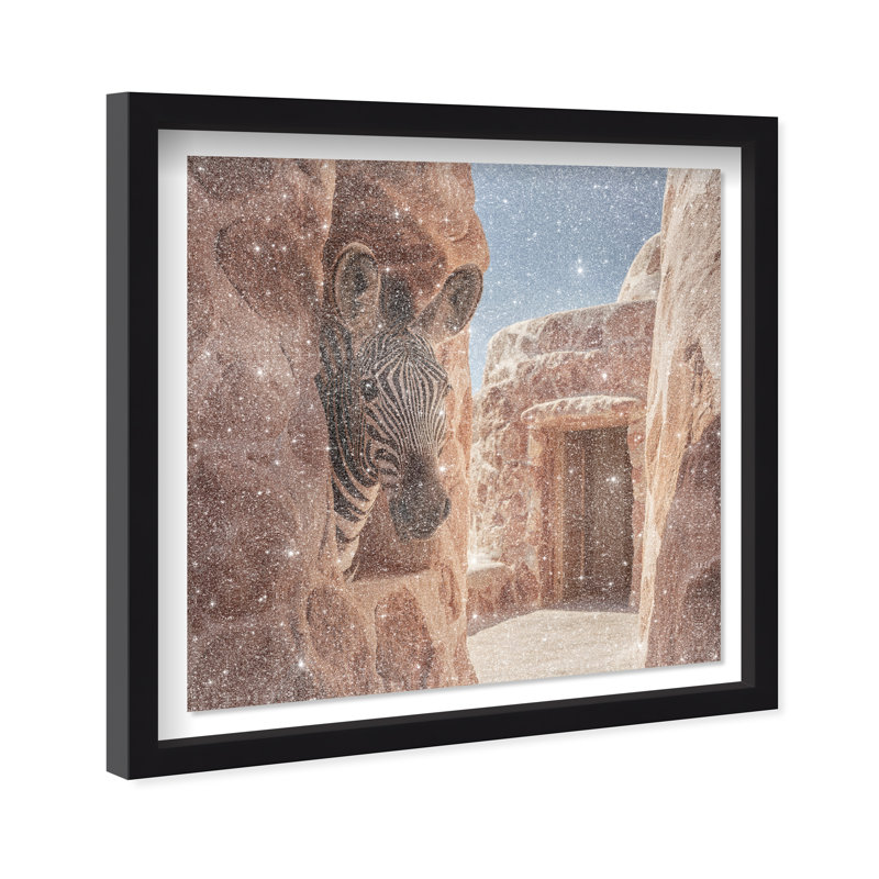Clay Window Zebra Print by Oliver Gal, 13.5"H x 13.5"W, Black Shadowbox