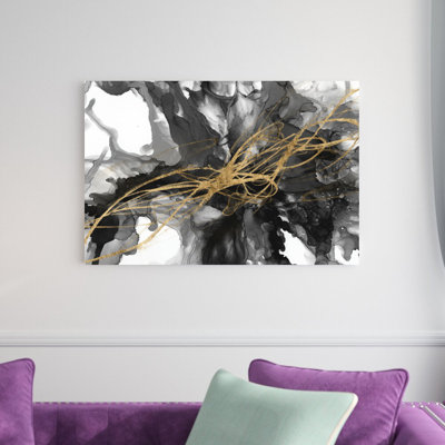 Golden Vortex I par Jennifer Goldberger - peinture sur toile tendue