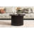 Round Coffee Table With A Drawer, Vertical Slat Base-243711471