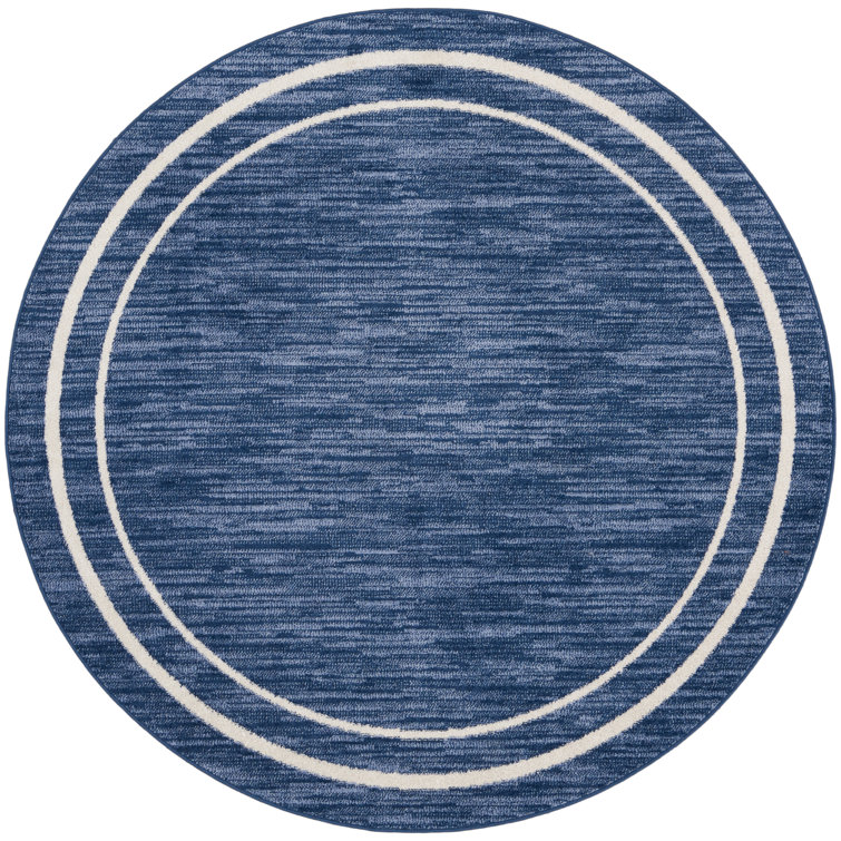 Nourison Essentials Navy Ivory Indoor/Outdoor Area Rug