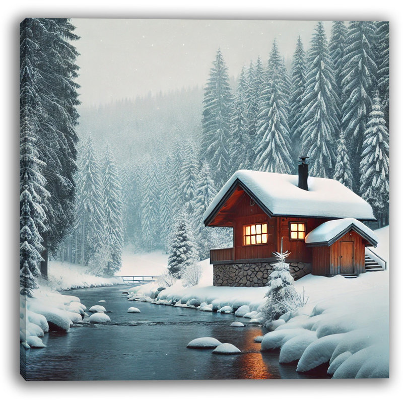 «Cabin by the Stream», impression sur toile, H 30 po x l 30 po x P 1,5 po