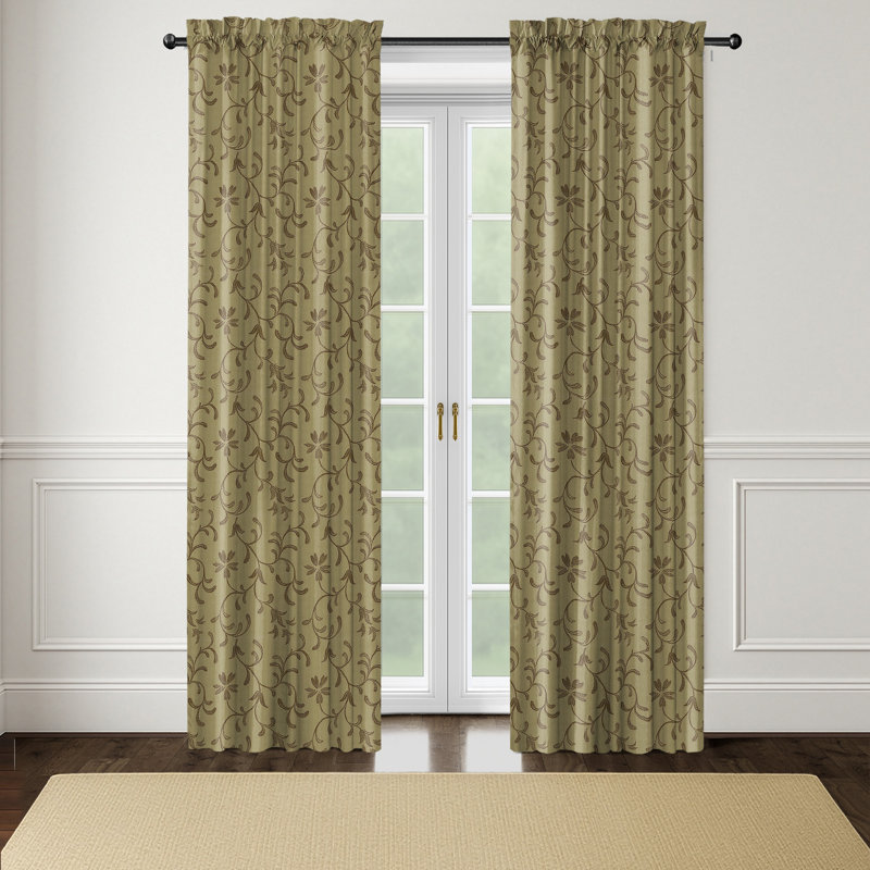 Paire de panneaux de rideaux Casole Antique (l 50 po x L 144 po), Doré, L 50 po x L 144 po