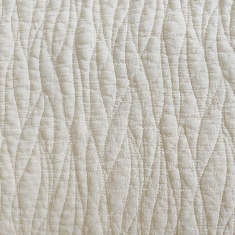 Ensemble de courtepointe réversible en coton Carson, Courtepointe simple et 1 taie décorative, Ivoire