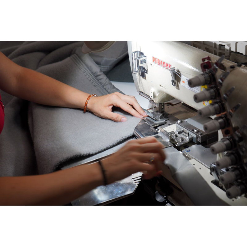 Marine Blue Twin Heavyweight Reversible Wool Blanket