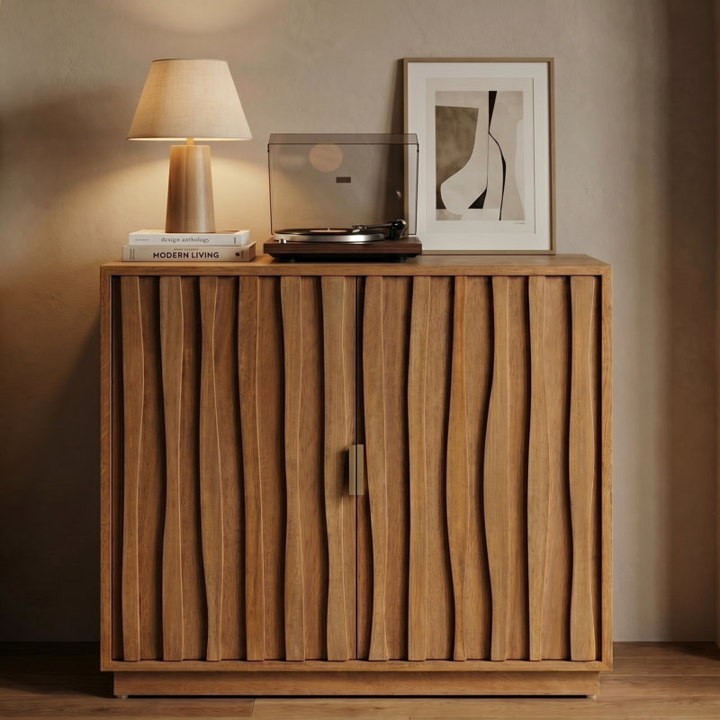 Maren 34" Carved Wood Accent Cabinet