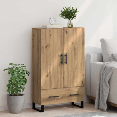  Highboard Black Oak 69.5 X 30 X 115 Cm Engineered Wood