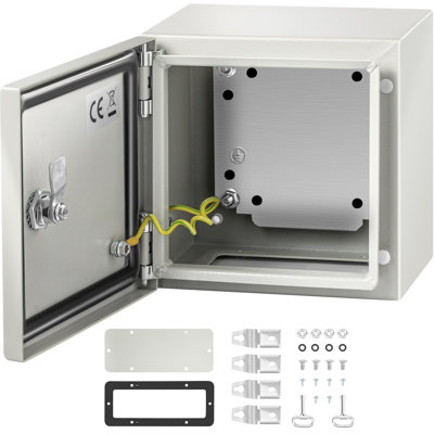 Boîtier en métal NEMA, boîtier électrique en métal NEMA 4X 8 x 8 x 6 po, IP66 résistant à l'eau et à la poussière, convient aux connexions électriques intérieures et extérieures