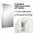 Rectangular Recessed Or Wall Mount Aluminum Frameless Medicine Cabinet Mirror With Adjustable Glass Shelves-894689150
