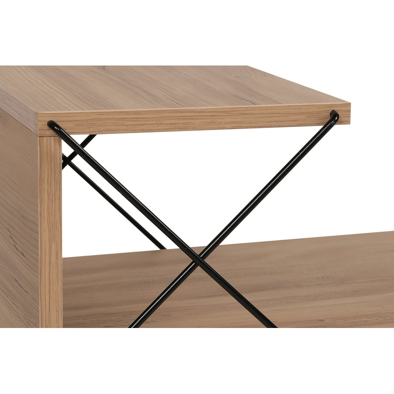 Table de chevet rectangulaire 22 po 2 niveaux, Pin