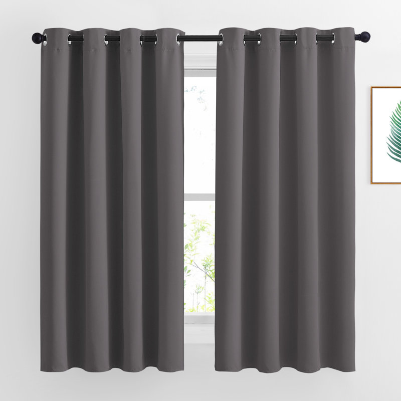 Bedroom Room Darkening Curtains Triple Weave Microfiber Grommet Top Thermal Insulated Solid Room Darkening Panels/Drapes for Living Room