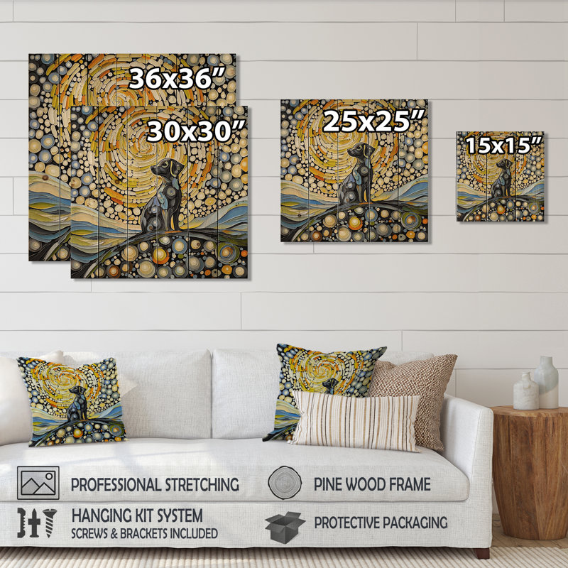 Tourbillon tourbillonnant de Labrador - art mural moderne en bois sur bois de pin naturel, H 25 po x l 25 po x P 0,78 po