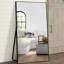 Miroir mural moderne en métal pleine longueur avec support mural-716783889-801764346