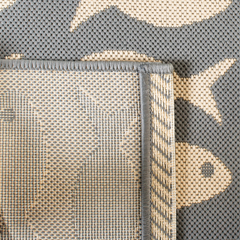 Annika Gray/Beige Indoor/Outdoor Area Rug, Round 4'