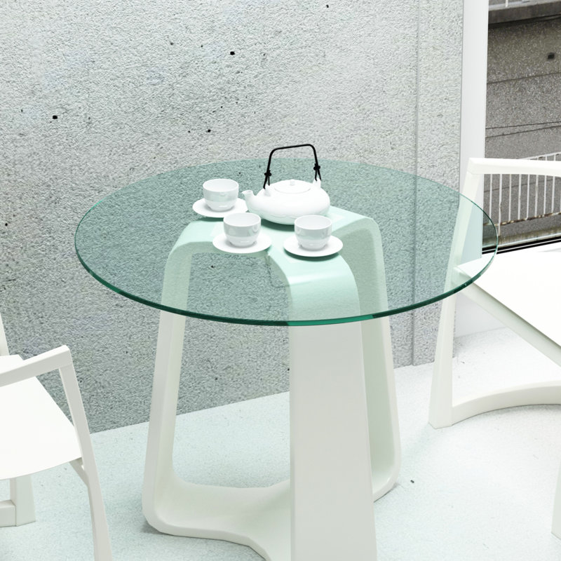 30" Clear Tempered Glass Table Element, 1/4" Thick, Glossy And Functional Supplement, 0.24" Impact For Patio & Dining Tables