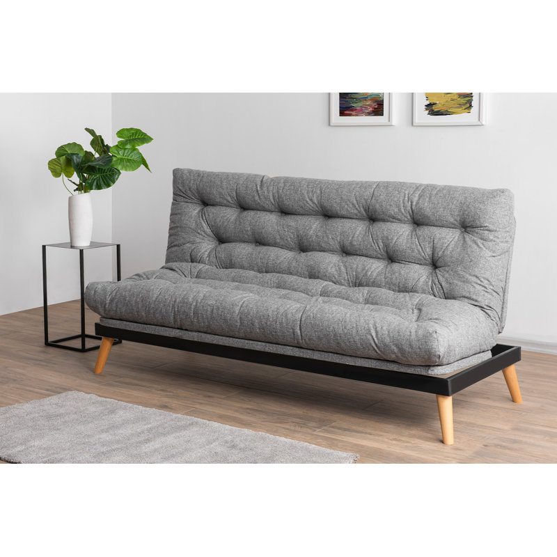 Allyssia 185cm Upholstered Convertible Sofa, Light Grey