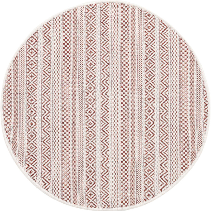 Tapis d'extérieur scintillant couleur brique, Rond 4 pi
