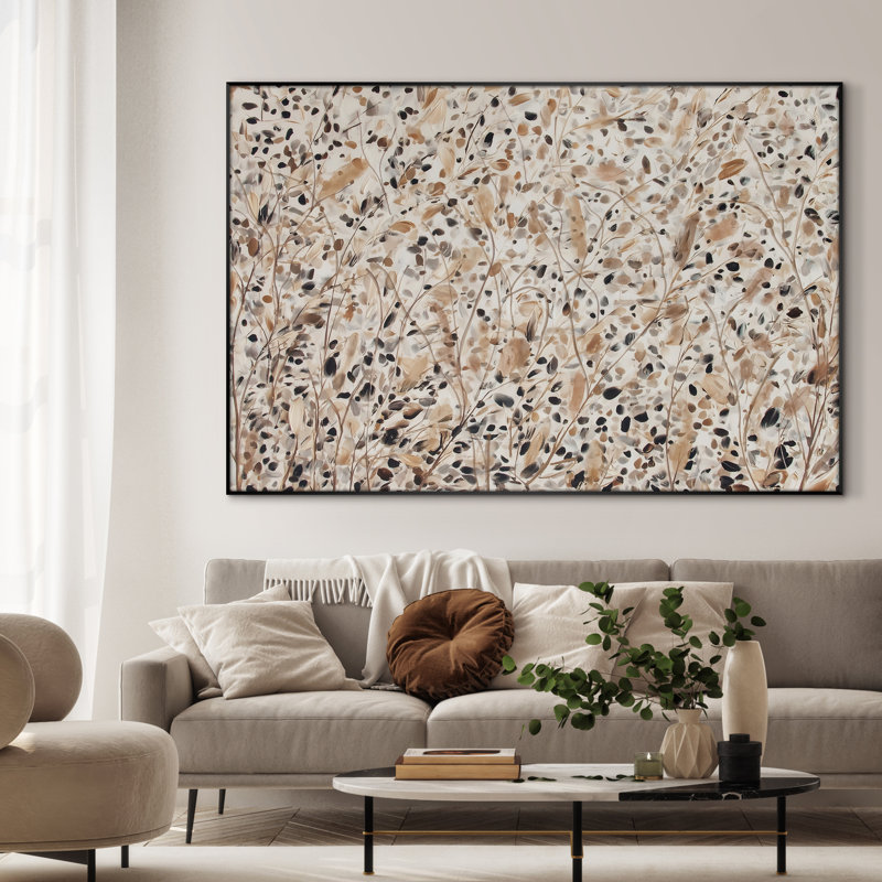 Extra Large Elegant Candlelit Floral Arrangement Wall Art Print - Leaves Design Artwork Decor for Living Room or Bedroom, Frame Assembly Required (Frame Assembly Required)