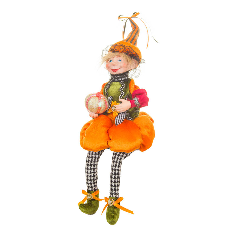 Fille-elfe animée orange