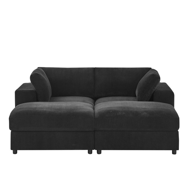 Canapé modulaire en velours côtelé Belltrail, Black Corduroy