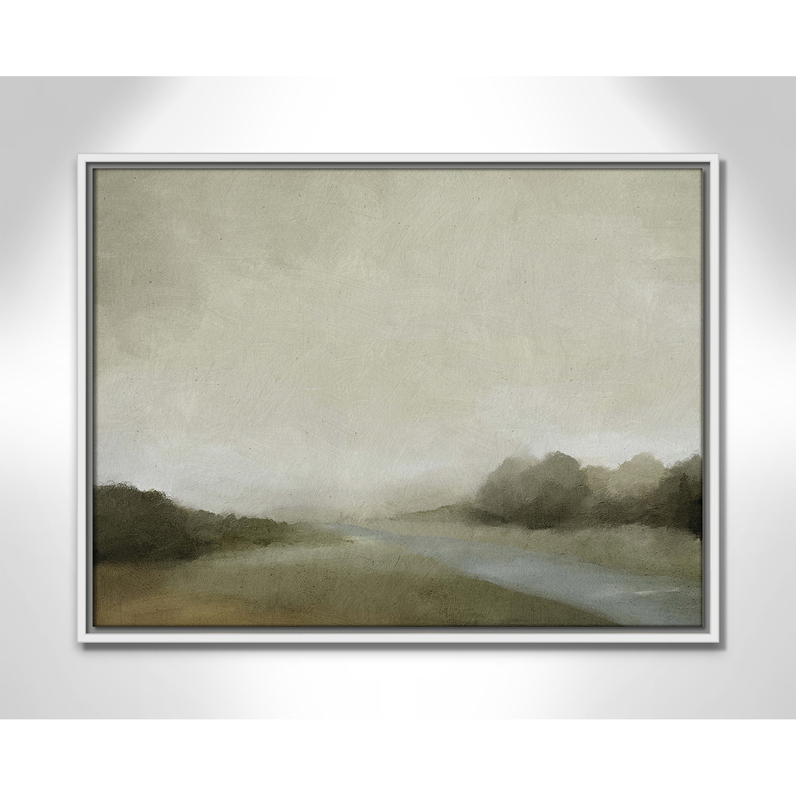 Vanora "Lovers Creek" Painting, 19.5" H x 25.5" W, White
