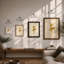 Golden Arabesque Art Deco - Framed Print-1074340247-1074340244
