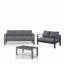 Ensemble de conversation de patio 3 pièces en aluminium 3 pièces, canapé d'extérieur 5 places avec coussins épais et structure et table basse-210074896-210074900