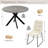 43.4 Inch Round Dining Table Set For 4, Mid Century Modern Small Coffee Set For Dining Room Kitchen Apartment-1246666938-1246666937