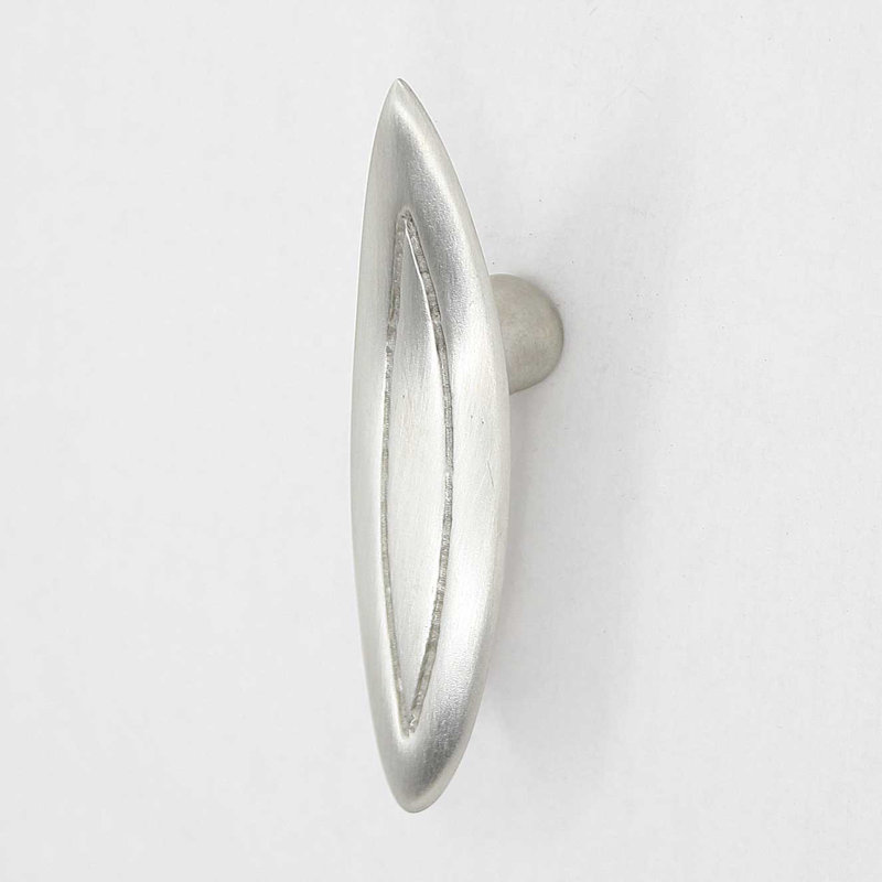 3" Surfboard Small Knob, Brushed Nickel, 4"
