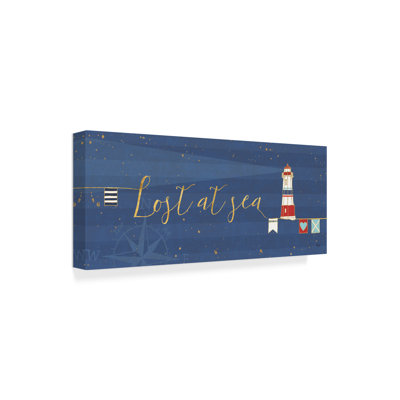 'Underlined Nautical V' Textual Art on Wrapped Canvas