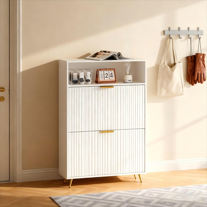 Armoire de rangement à chaussures pour hall d'entrée avec 2 tiroirs et tablette