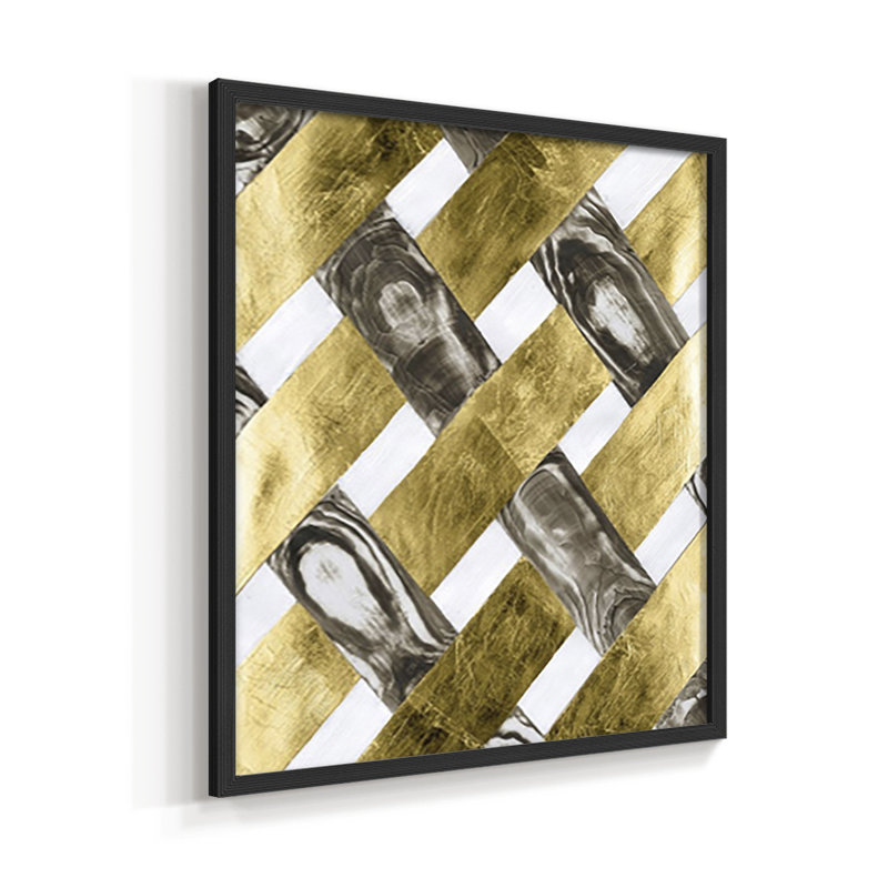 End Grain Weave I Framed Print - Set of 4, 10" H x 32" W, Black