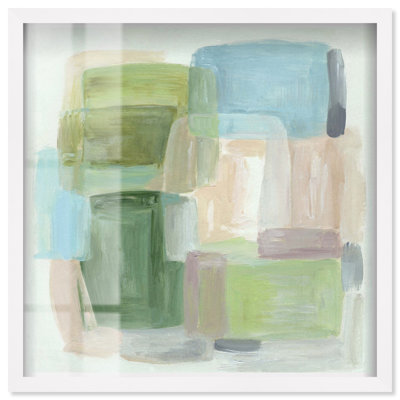 Structure Ira Colmeva - Soft Structure I Shadowbox Print Sage Wall Decor par Art Remedy, Cadre blanc, 24 x 24