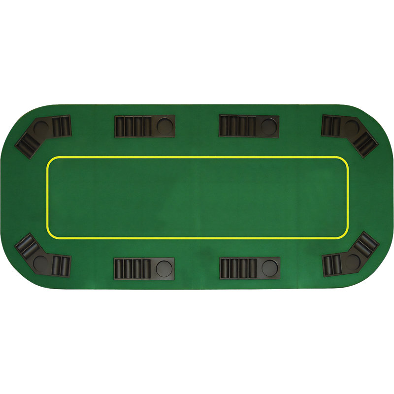 Plateau de poker Trademark - Tapis de jeu de cartes pliable - Table de Blackjack avec porte-gobelets et plateaux à jetons