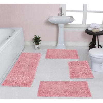 Tapis de bain 100% coton lavable à la machine Fantasia (ensemble de 4)
