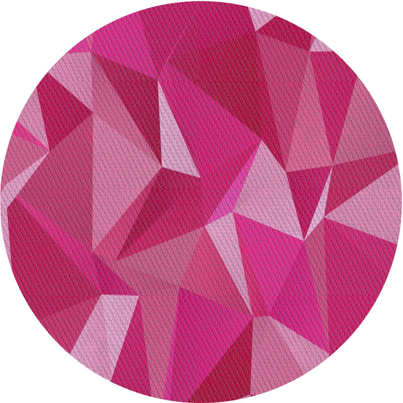 Tapis rose tissé à la machine, Rond 4 pi