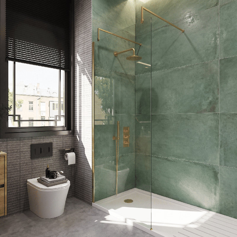 898 mm W Walk In Frameless Wet Room Glass Screens