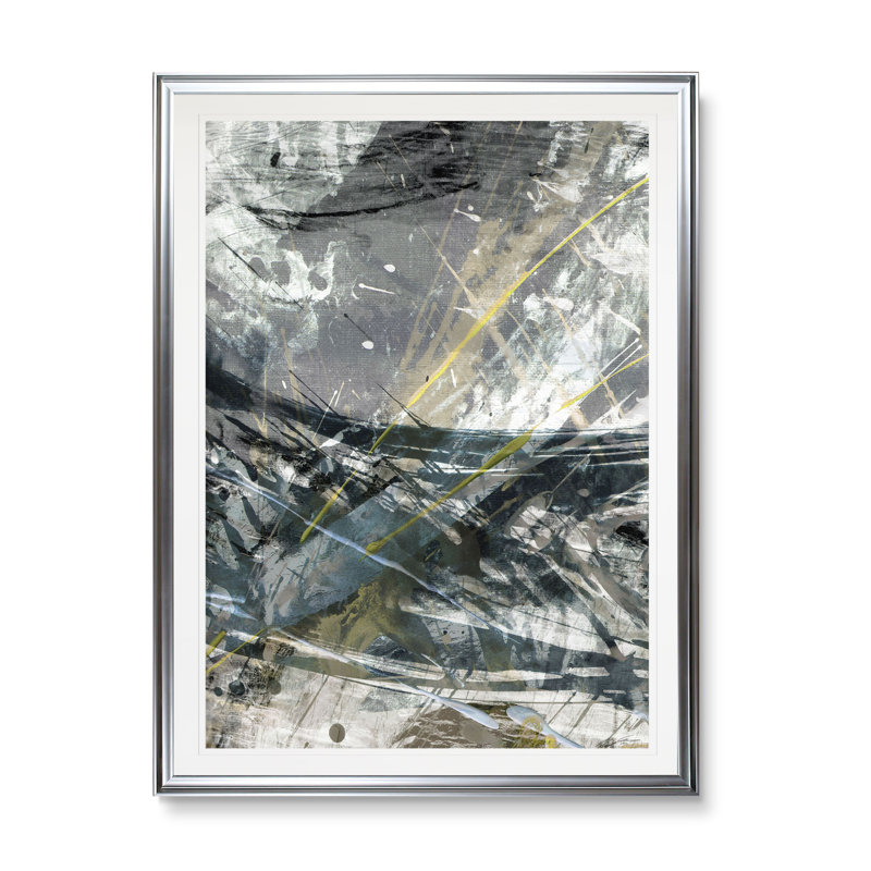 « white noise ii », reproduction d’impression, H 24 po x l 20 po x P 1,5 po, Cadre argenté