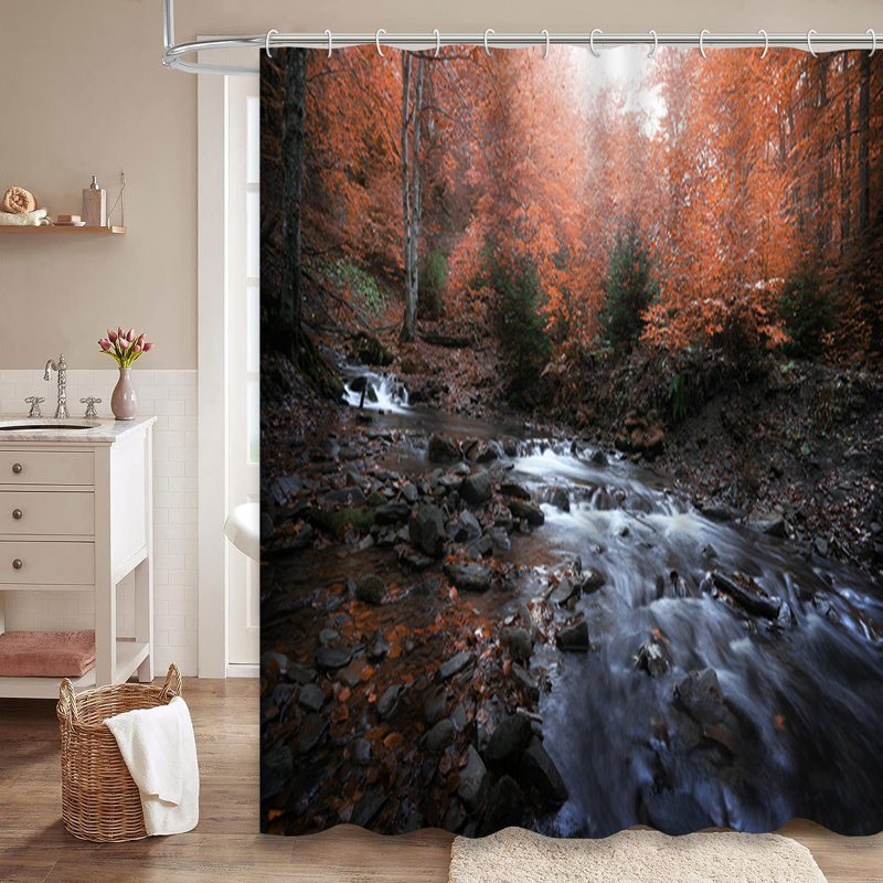 Rideau de douche coloré avec 12 crochets, L 72 po x l 84 po