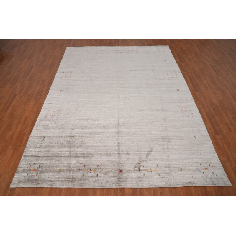 Tapis polyvalent de style Gabbeh 9 x 12 pour tout décor intérieur élégant