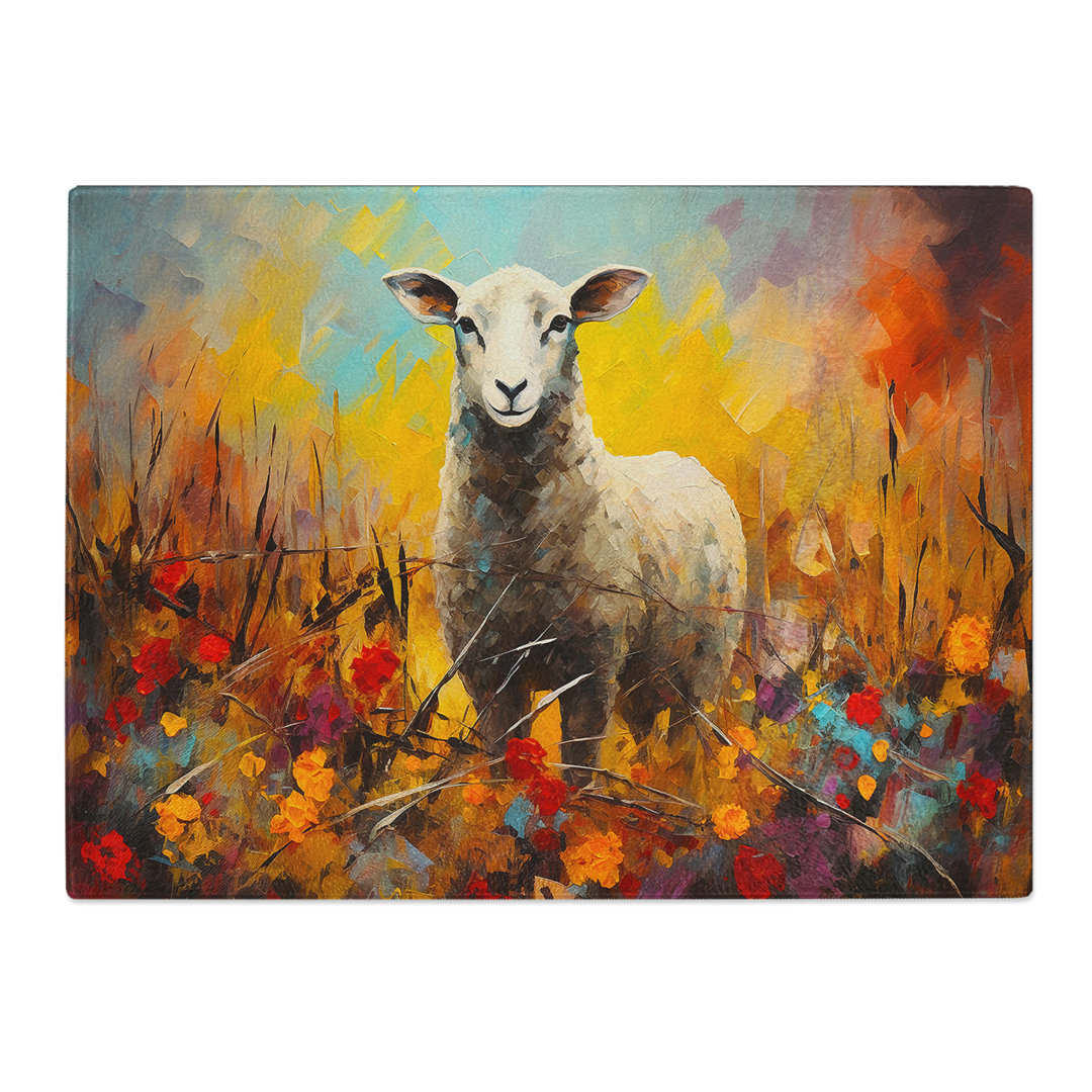Sheep Palette Knife No.2  Glass Chopping Board