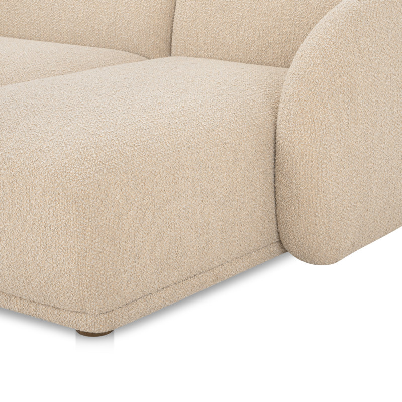 Faye 2 - Piece Chaise Sectional, Natural Bouclé, Right Hand Facing