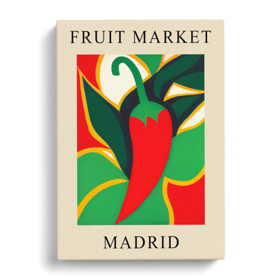 XMKTMKT-418 Madrid Fruit Market Exhibition Red Chili Pepper - Wrapped Canvas Print